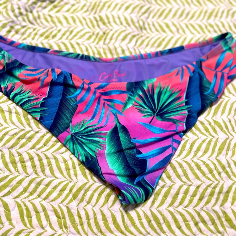 Curvy Beach Large Pink and Green Bikini Bottoms